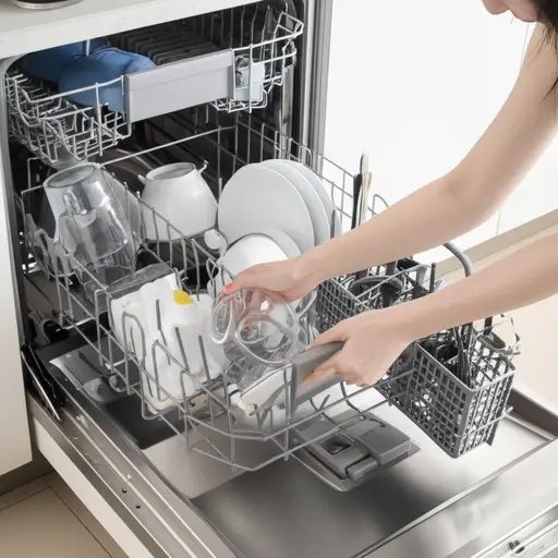 我刚刚在把碗碟放进洗碗机。