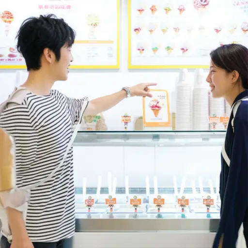 "我们吃个冰淇淋吧。" "好啊，为什么不呢？"