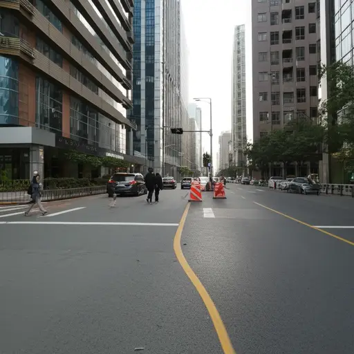 继续走直到交通灯，然后左转。