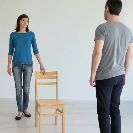 她站起来，朝他走去。