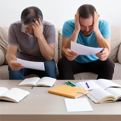 当他们的儿子考试不及格时，他们感到深深的失望。