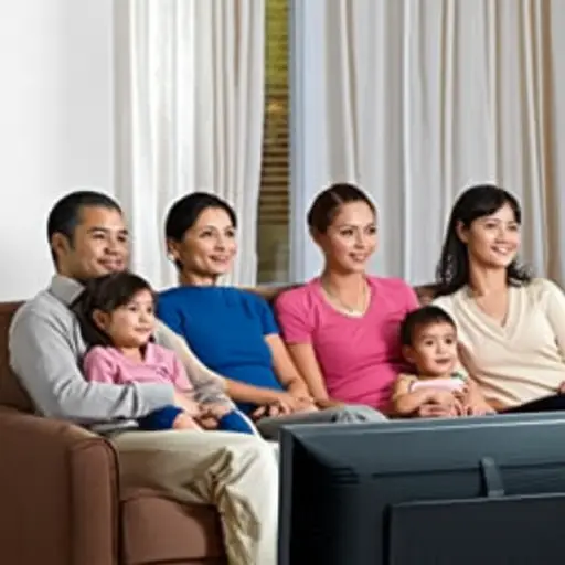 我们通常晚上看电视放松。