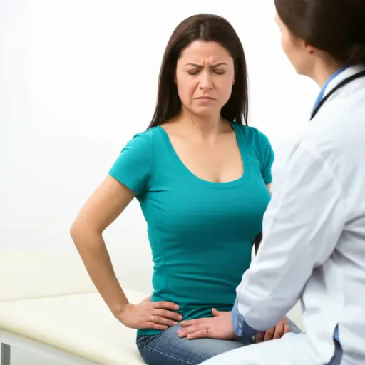 因为持续背痛，她去看了医生。