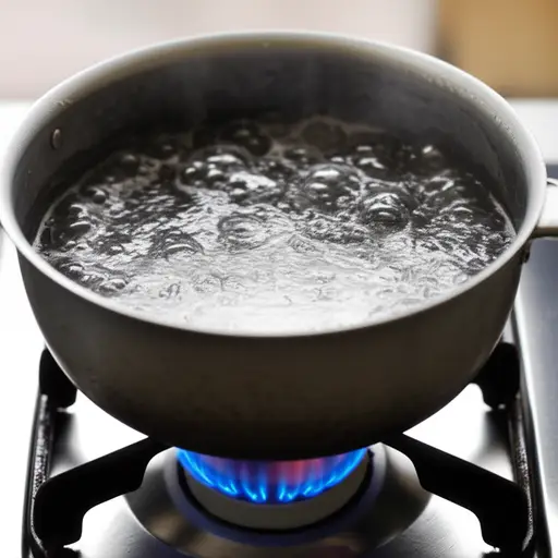 往一个大锅里装满水并煮沸。