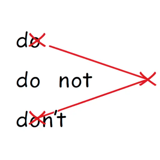 “Don't”和“do not”是“do”的否定形式。