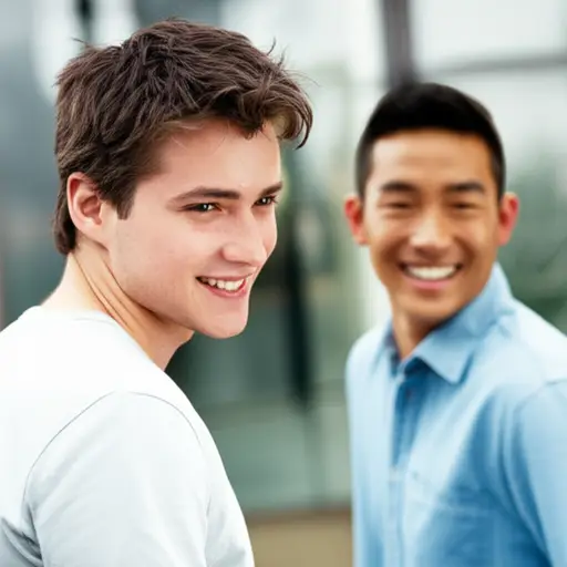 我向身后看去，看到了我最好的朋友在笑。