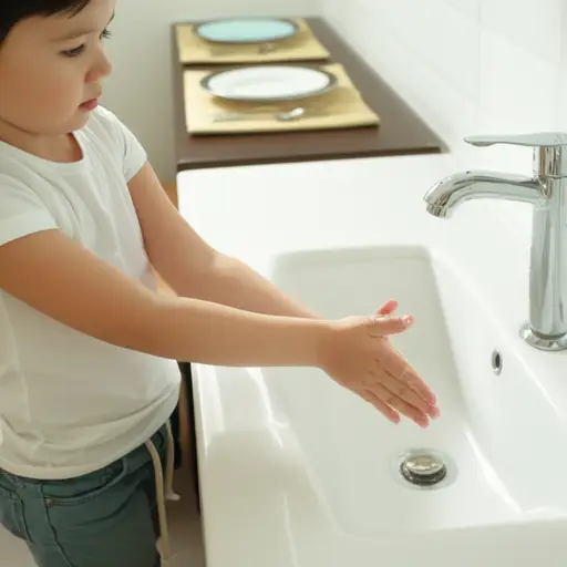 请先洗手再吃饭。