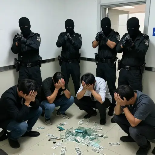 恐怖分子在银行抢劫中挟持了数名人质。