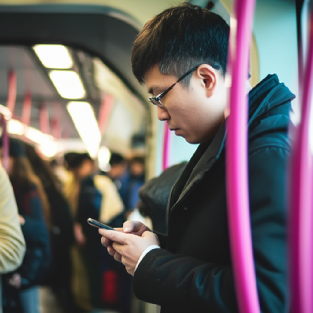 我在路上会看看手机有没有消息。