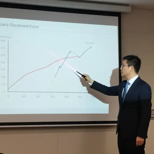 演讲者用激光笔来突出屏幕上的关键信息。