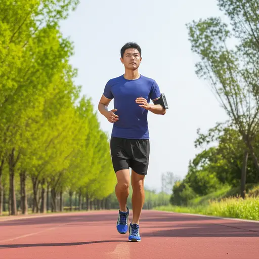 我每周跑步三次。