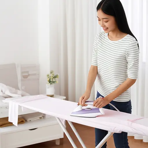 她每周都熨她的连衣裙。