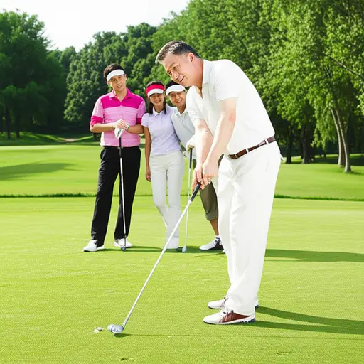 我爸爸喜欢在周末和朋友们打高尔夫球。