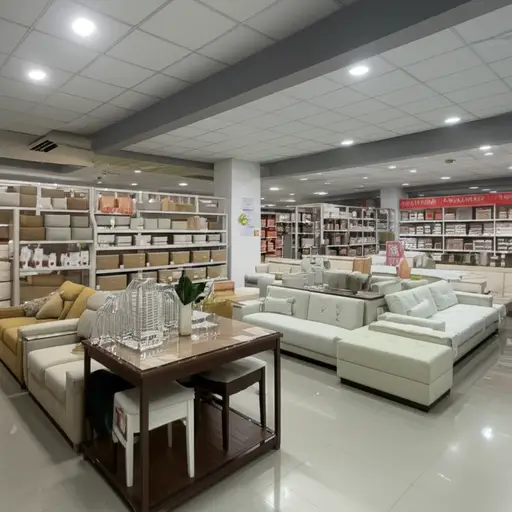 镇上的新家具商店非常大，销售许多不同的商品。