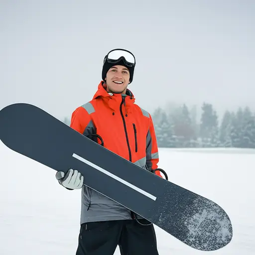 我哥哥的生日礼物是一块新的单板滑雪板。