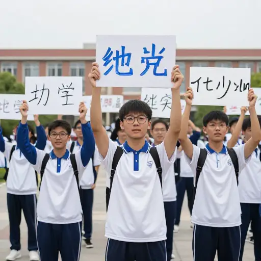 学生们聚集起来示威，支持免费教育。