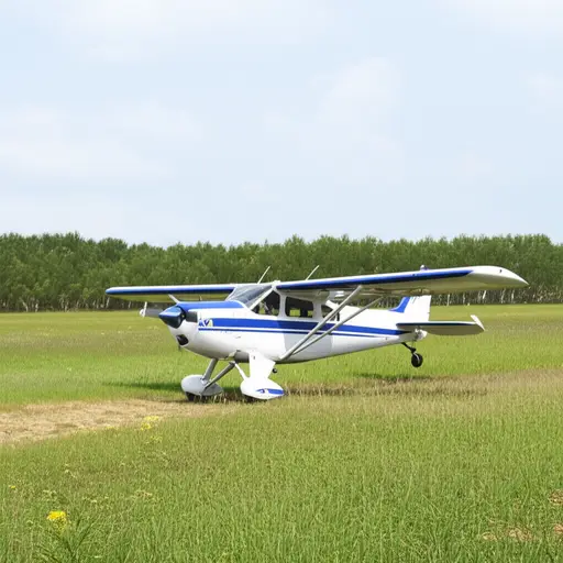 我们的飞机降落在了一片田野里。