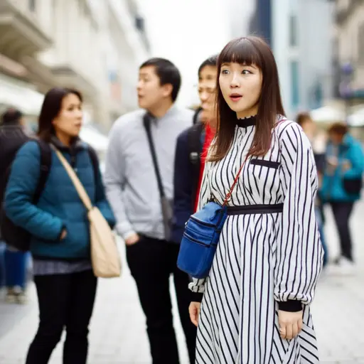 她今天的打扮有点怪怪的。