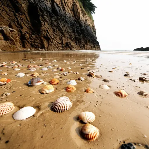 我们在悬崖底部发现了一些有趣的贝壳。