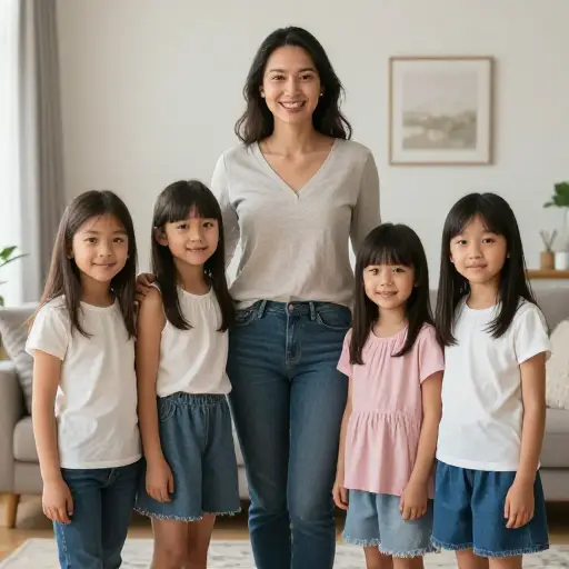 我有三个女儿。