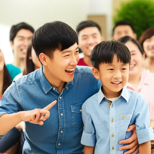 他非常自豪地介绍他的儿子给所有人认识。