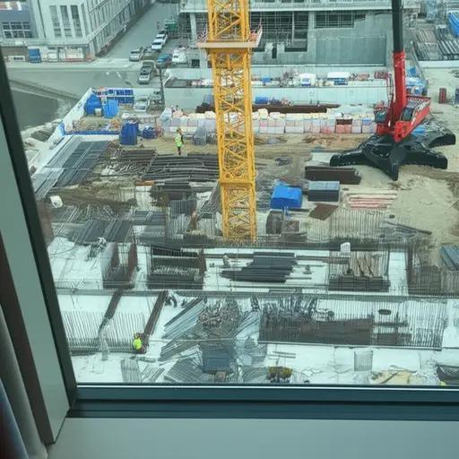 我们的酒店房间正上方是一个建筑工地。