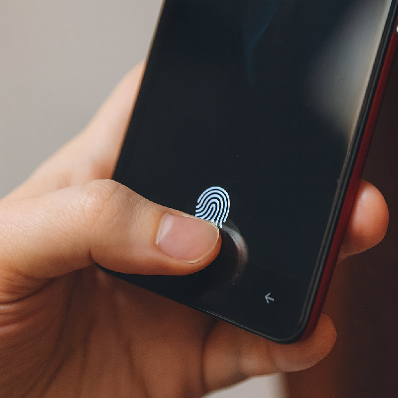 用你的拇指按压解锁。