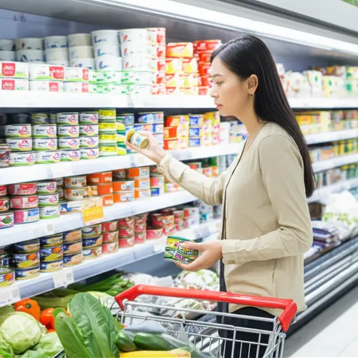 她买了一罐金枪鱼来做沙拉。