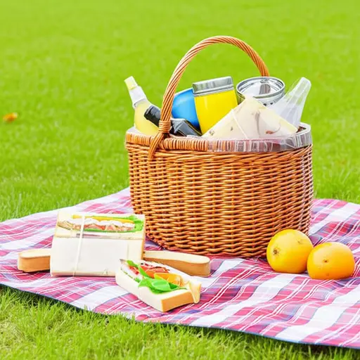 我们把所有野餐用品都装进了箱子里。