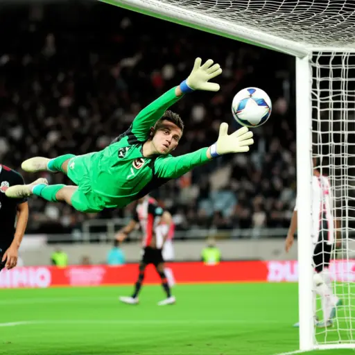 球队的守门员在比赛中做出了精彩的扑救。