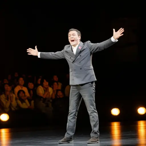 我最喜欢的喜剧演员总是用他机智的笑话逗我笑。