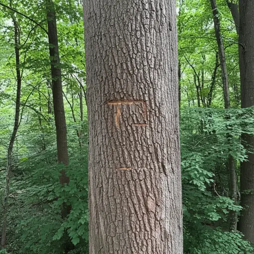 他们把他们的首字母刻在了一棵树上。