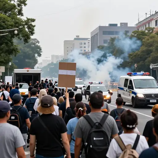 新闻报道了这场示威以及随后发生的暴力事件。