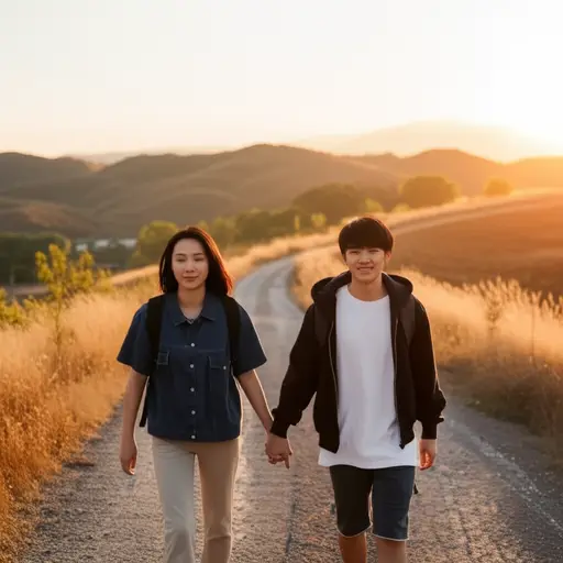 我们昨天走了很长一段路。