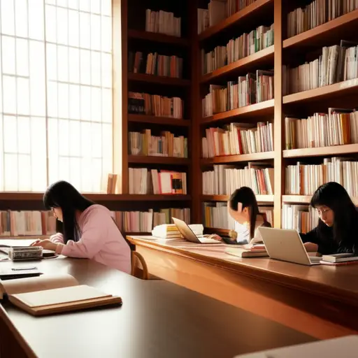 图书馆里很安静，适合学习。