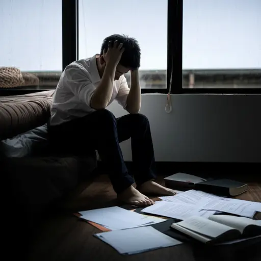 在他重度抑郁期间，他发现很难集中精力做任何事情。