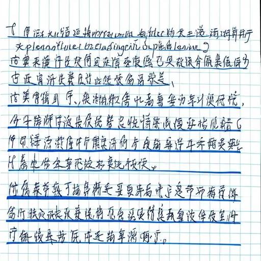 她的字迹非常整洁，容易阅读。