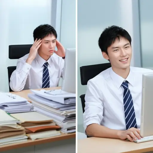 起初这份工作似乎很难，但我很快就习惯了。