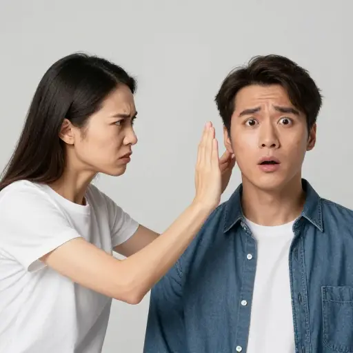 她扇了他一巴掌。