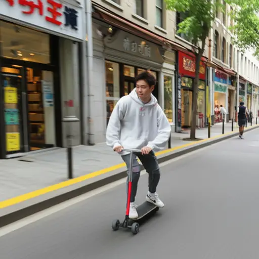 骑滑板车去商店很快。