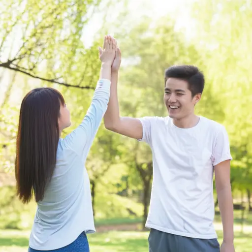 他也很高兴，所以我们开始做朋友。