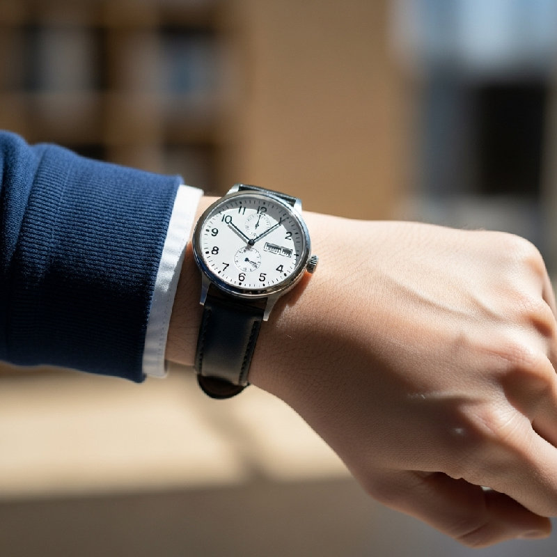 他看了看手表。