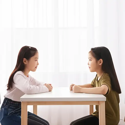 我坐在她对面。