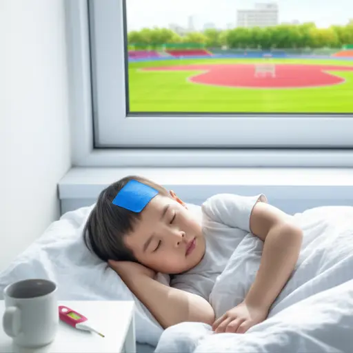 我儿子今天没去上学，因为他在发烧。