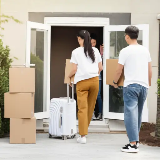 她刚和一些朋友搬进去住了。