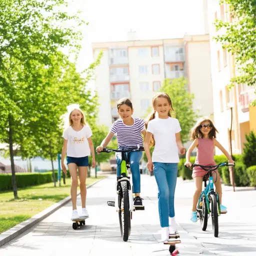 暑假期间，孩子们喜欢在附近闲逛。