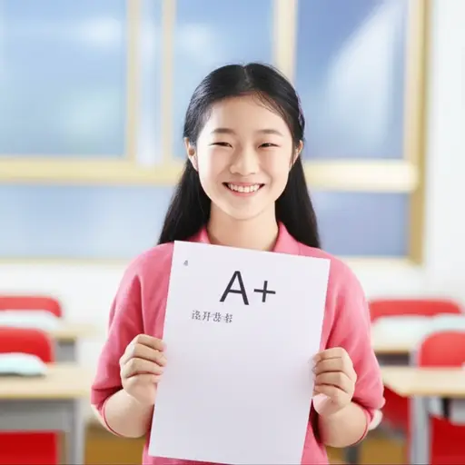 她在考试中得了高分。