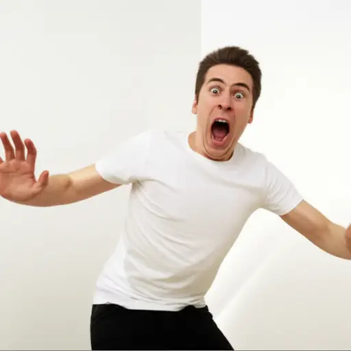 我大叫一声，向后退去，摔倒在地。