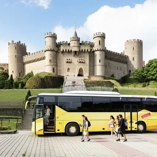 我们找到了一个12英镑的城堡游览优惠票价，包含巴士接送。