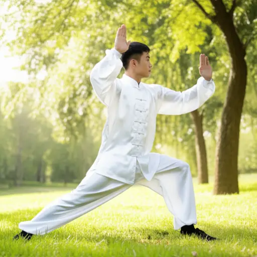 他每天早上练习武术以保持健康。